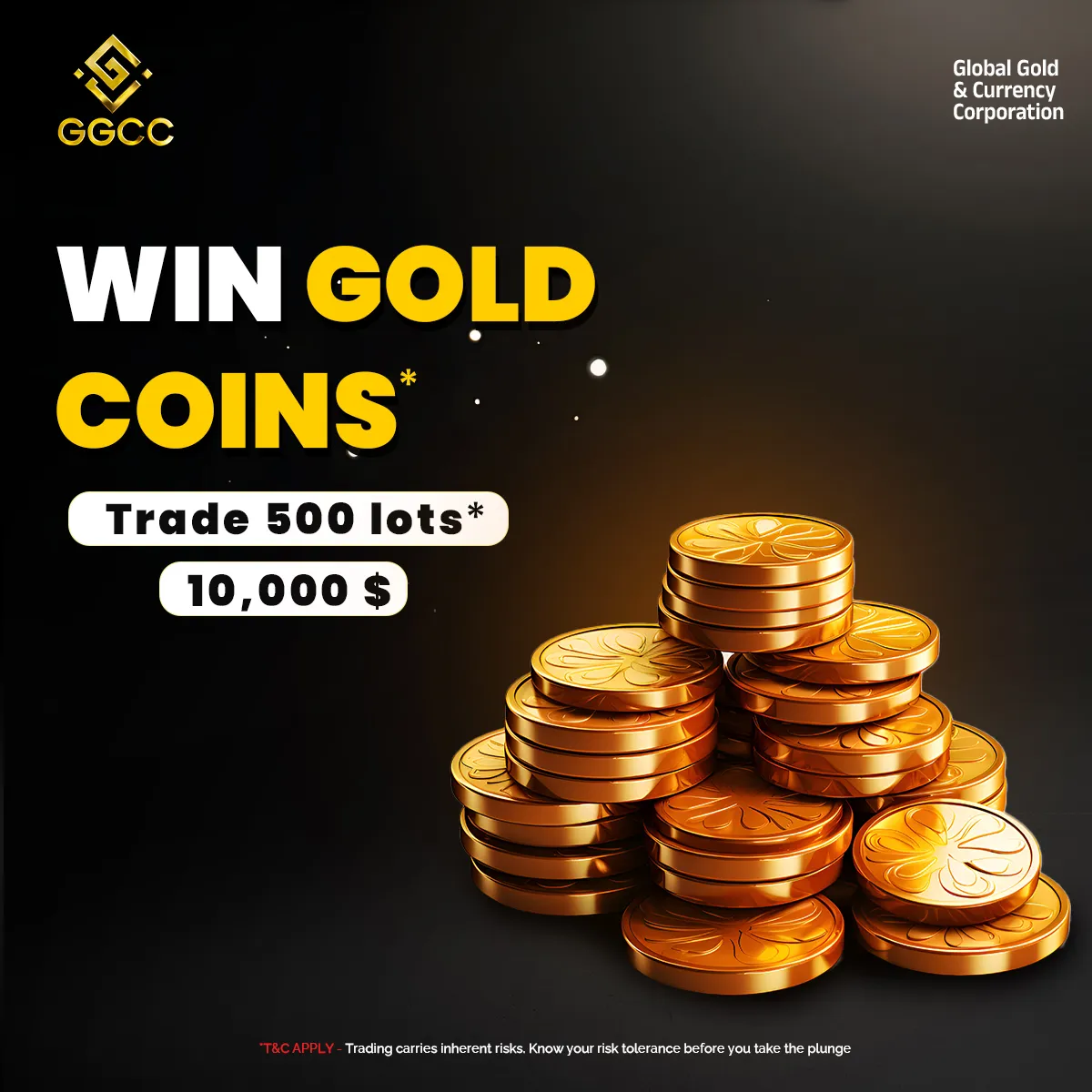 Win gold coins by trading 500 lots with Global Gold & Currency Corporation forex broker prizes